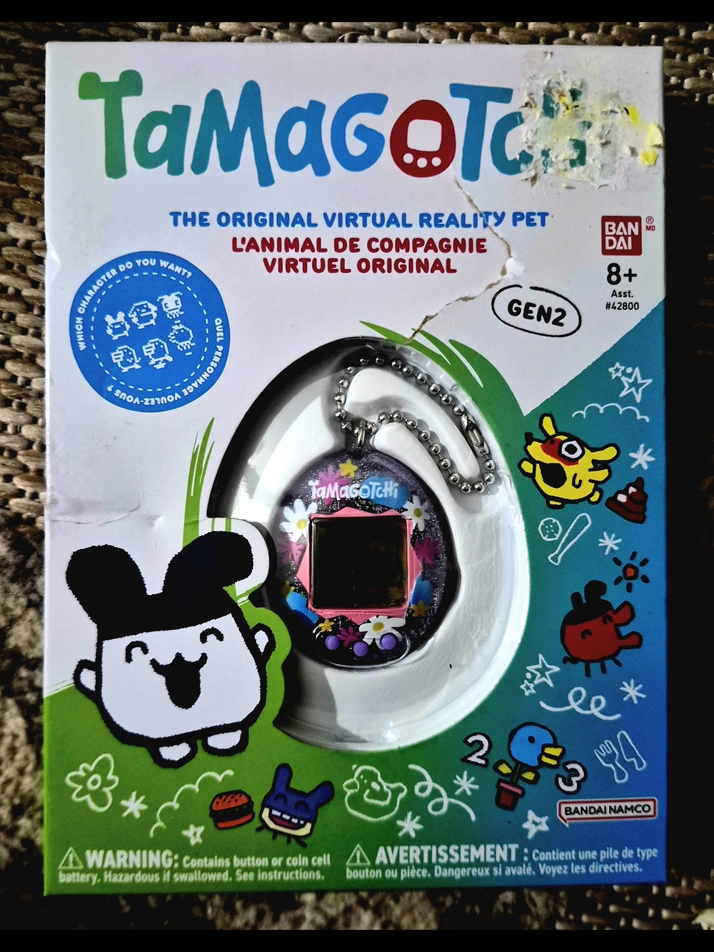 Bandai Original Tamagotchi Gen 2 Retro Flowers Black Daisy New Sealed